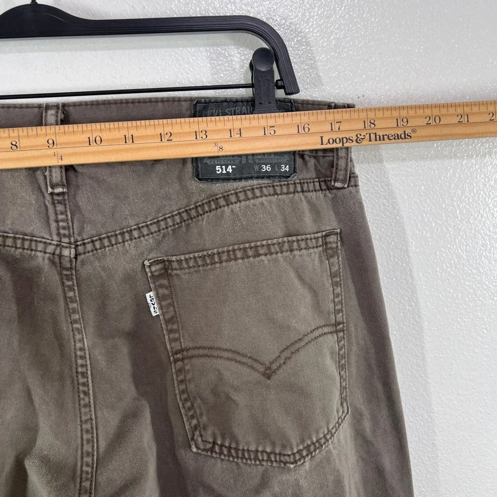 Levi's 514 Men's Straight Fit Jeans 36x34 Brown Cotton‎ Earthy Neutral Workwear